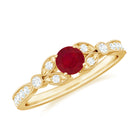 Vintage Style 0.6 Carat Ruby Diamond Engagement Ring for Women AAA - Rosec Jewels
