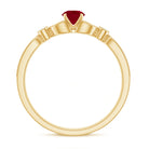 Vintage Style 0.6 Carat Ruby Diamond Engagement Ring for Women AAA - Rosec Jewels