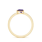 Natural 1 Carat Pear Shaped Amethyst Engagement Ring with Diamond AAA - Rosec Jewels
