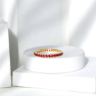 Rosec Jewels-French Pave Set Lab Grown Ruby Stackable Eternity Band