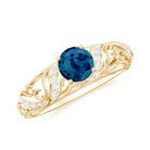 Rosec Jewels-Vintage London Blue Topaz and Diamond Engagement Ring