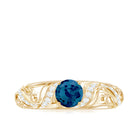 Rosec Jewels-Vintage London Blue Topaz and Diamond Engagement Ring