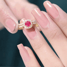 Rosec Jewels-Vintage Inspired Created Ruby and Diamond Wedding Band Ring