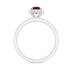 Rosec Jewels-Vintage Inspired Created Ruby and Diamond Wedding Band Ring