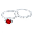 Rosec Jewels-Vintage Inspired Created Ruby and Diamond Wedding Band Ring