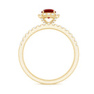 Rosec Jewels-Vintage Inspired Created Ruby and Diamond Wedding Band Ring