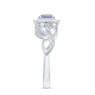 Tanzanite Vintage Looking Engagement Ring with Diamond Halo AAA - Rosec Jewels