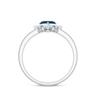 2 Carat Heart London Blue Topaz Engagement Ring with Diamond AAA - Rosec Jewels