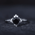 Certified 2.4 Carat Lab Grown Black Diamond Heart Engagement Ring with White Diamond AAAA ( Synthetic ) - Rosec Jewels