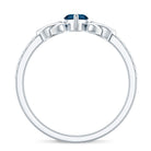 0.74 Carat Marquise Cut London Blue Topaz Celtic Engagement Ring with Diamond AAA - Rosec Jewels