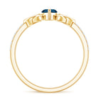 0.74 Carat Marquise Cut London Blue Topaz Celtic Engagement Ring with Diamond AAA - Rosec Jewels