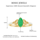 Rosec Jewels-Marquise Cut Emerald Celtic Knot Engagement Ring with Diamonds