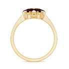 Natural Garnet Flower Engagement Ring with Diamond AAA - Rosec Jewels