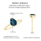 6X8mm Pear Shape London Blue Topaz Single Stone Engagement Ring AAA - Rosec Jewels