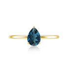 5X7MM Pear Shaped London Blue Topaz Solitaire Ring AAA - Rosec Jewels