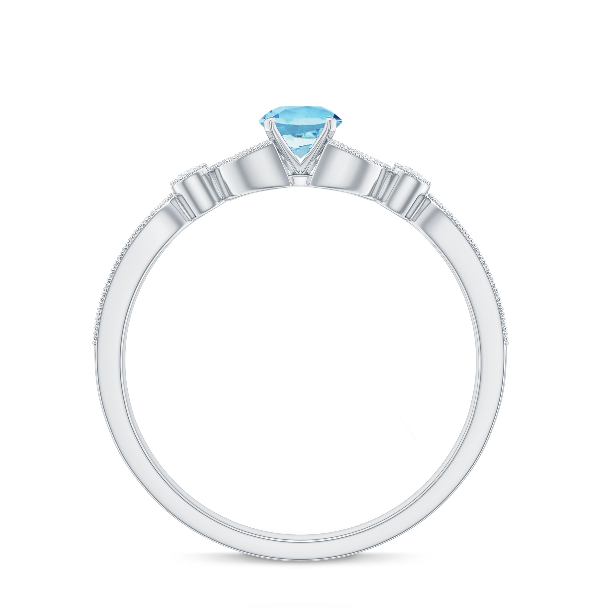 Rosec Jewels-Natural Aquamarine Diamond Engagement Ring With Certificate