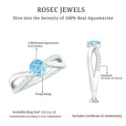 Rosec Jewels-Genuine Aquamarine Engagement Ring with Diamond Infinity Shank