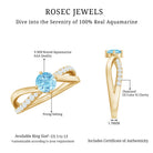 Rosec Jewels-Genuine Aquamarine Engagement Ring with Diamond Infinity Shank