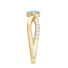Rosec Jewels-Genuine Aquamarine Engagement Ring with Diamond Infinity Shank