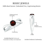 Natural Garnet Engagement Ring with Diamond Infinity Shank AAA - Rosec Jewels