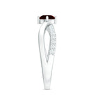 Natural Garnet Engagement Ring with Diamond Infinity Shank AAA - Rosec Jewels