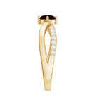 Natural Garnet Engagement Ring with Diamond Infinity Shank AAA - Rosec Jewels