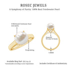 Freshwater Pearl Solitaire with Diamond Ring AAA - Rosec Jewels