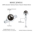 Rosec Jewels-Real Tahitian Pearl and Diamond Crossover Engagement Ring