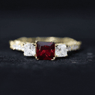 Rosec Jewels-Lab Grown Ruby Vintage Looking Engagement Ring With Certificate