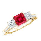 Rosec Jewels-Lab Grown Ruby Vintage Looking Engagement Ring With Certificate