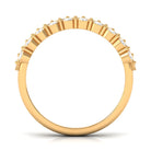 Diamond 3 Row Wide Wedding Band Ring Natural - ( HI-SI ) - Rosec Jewels