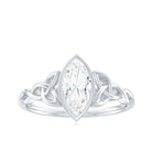 Rosec Jewels-Moissanite 5x10mm Marquise Cut Engagement Ring in Bezel Setting