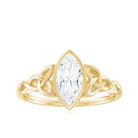 Rosec Jewels-Moissanite 5x10mm Marquise Cut Engagement Ring in Bezel Setting