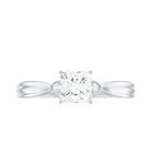 5MM Princess Cut Moissanite Solitaire Promise Ring for Her D-VS1 - Rosec Jewels
