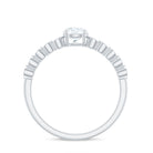 Certified 5 MM Round Moissanite Engagement Ring with Side Stones D-VS1 - Rosec Jewels