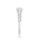 Certified 5 MM Round Moissanite Engagement Ring with Side Stones D-VS1 - Rosec Jewels