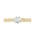 Certified 5 MM Round Moissanite Engagement Ring with Side Stones D-VS1 - Rosec Jewels