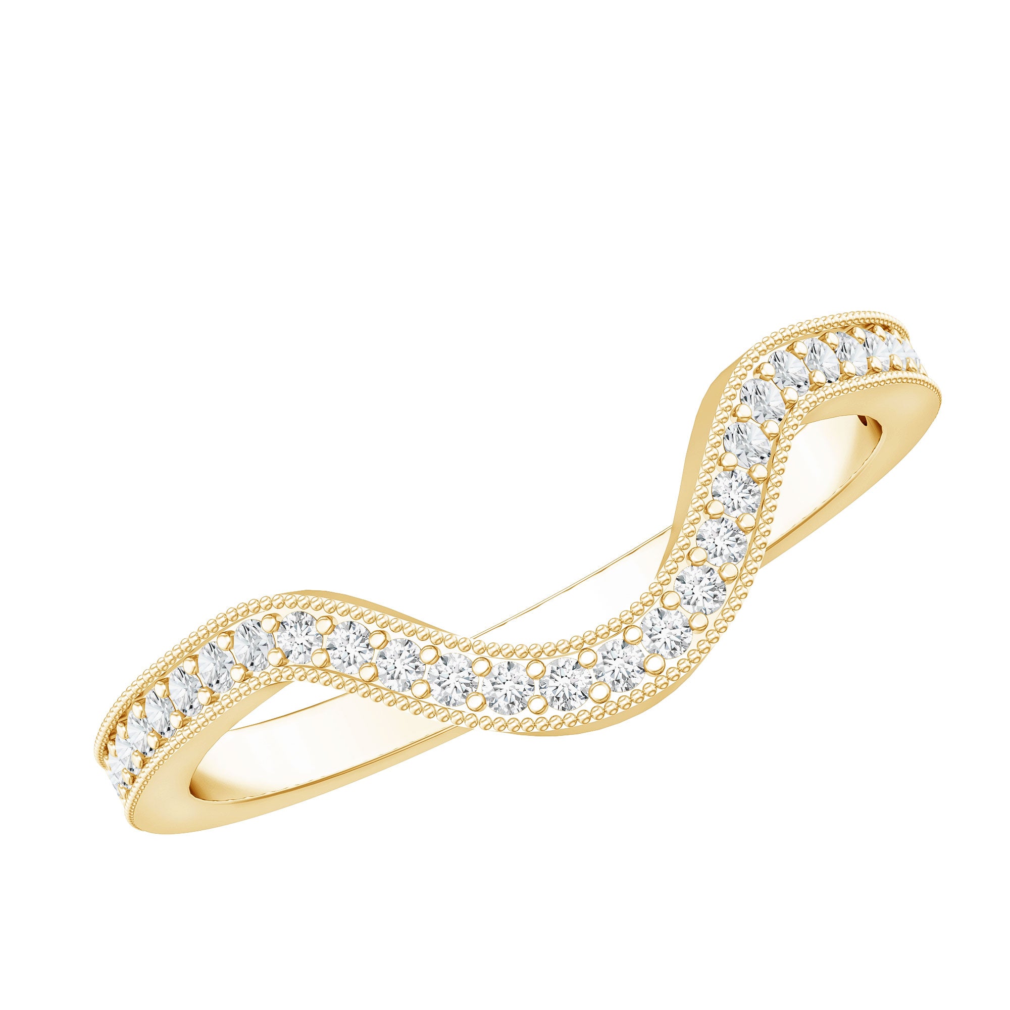 Certified Moissanite Curved Enhancer Band For Women D-VS1 - Rosec Jewels