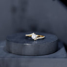 Certified Brilliant Cut Moissanite Solitaire Promise Ring with Bypass Shank D-VS1 - Rosec Jewels