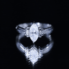 5x10mm Brilliant Cut Certified Moissanite Statement Ring D-VS1 - Rosec Jewels