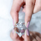 5x10mm Brilliant Cut Certified Moissanite Statement Ring D-VS1 - Rosec Jewels