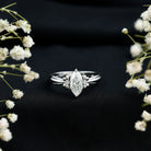 5x10mm Brilliant Cut Certified Moissanite Statement Ring D-VS1 - Rosec Jewels
