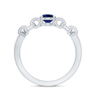 Certified 0.6 Carat Lab Grown Blue Sapphire Promise Ring with Diamond for Women AAAA - Rosec Jewels