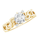 Lab Grown Diamond Art Deco Engagement Ring Lab - ( EF-VS ) - Rosec Jewels