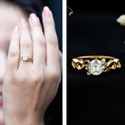 Lab Grown Diamond Art Deco Engagement Ring Lab - ( EF-VS ) - Rosec Jewels