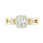Lab Grown Diamond Halo Engagement Ring Lab - ( EF-VS ) - Rosec Jewels