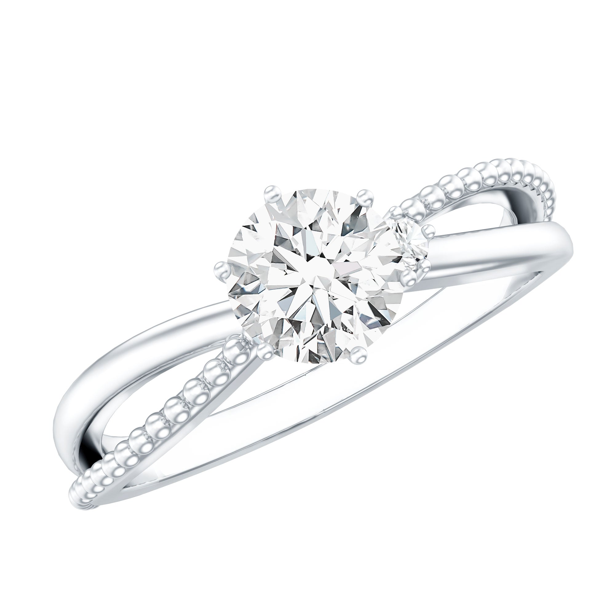 Rosec Jewels-Lab Grown Diamond Solitaire Splt Shank Engagement Ring