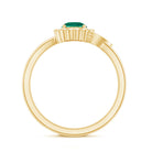 Nature Inspired Lab Grown Emerald Promise Ring with Diamond Halo AAAA - Rosec Jewels