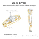 Lab Grown Diamond Round Engagement Ring With Side Stone Lab - ( EF-VS ) - Rosec Jewels