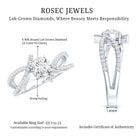 Certified Lab Grown Diamond Bypass Engagement Ring Lab - ( EF-VS ) - Rosec Jewels